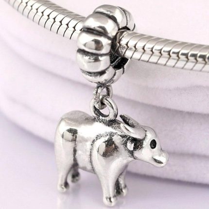 Original Vintage Cute Chinese Zodiac The Strong Ox Pendant Beads Fit 925 Sterling Silver Bead Charm Bracelet Diy Jewelry